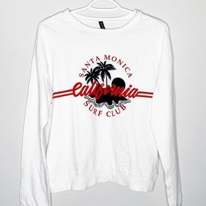 White Graphic Long Sleeve Sweatshirt